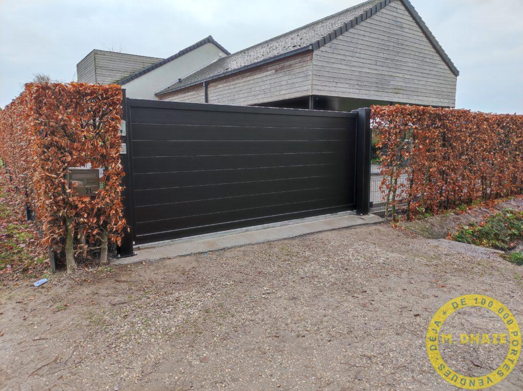 Portail alu coulissant sur mesure à Linselles (Nord)