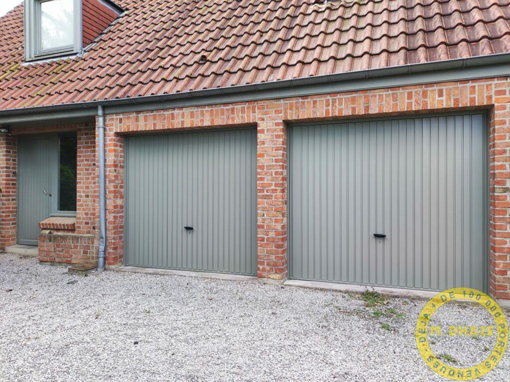 Installation d’une double porte de garage à Mouvaux (Nord)